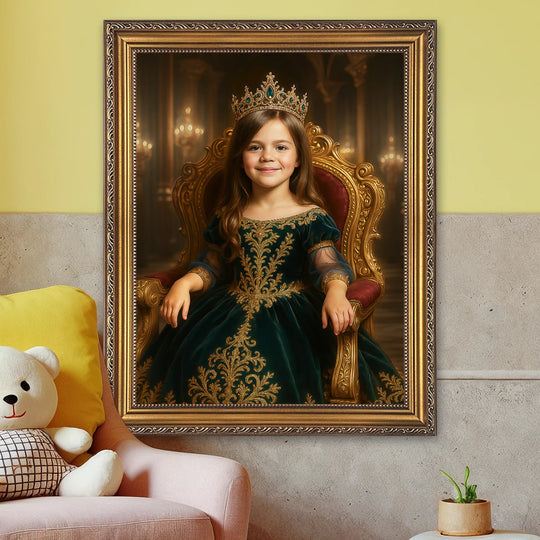 Dziewczynka jako królewna - obraz na płótnie z Twojego zdjęcia