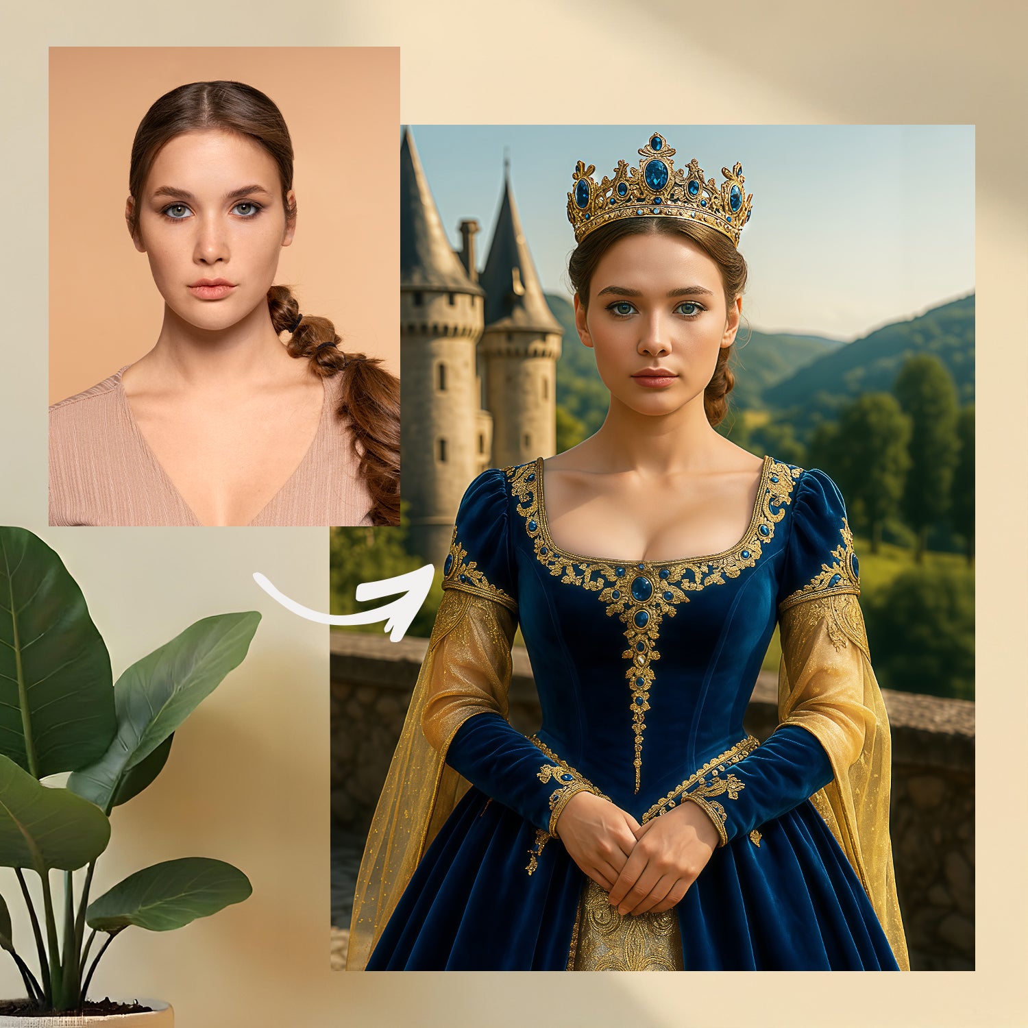 Portret królewny - obraz na płótnie z Twojego zdjęcia