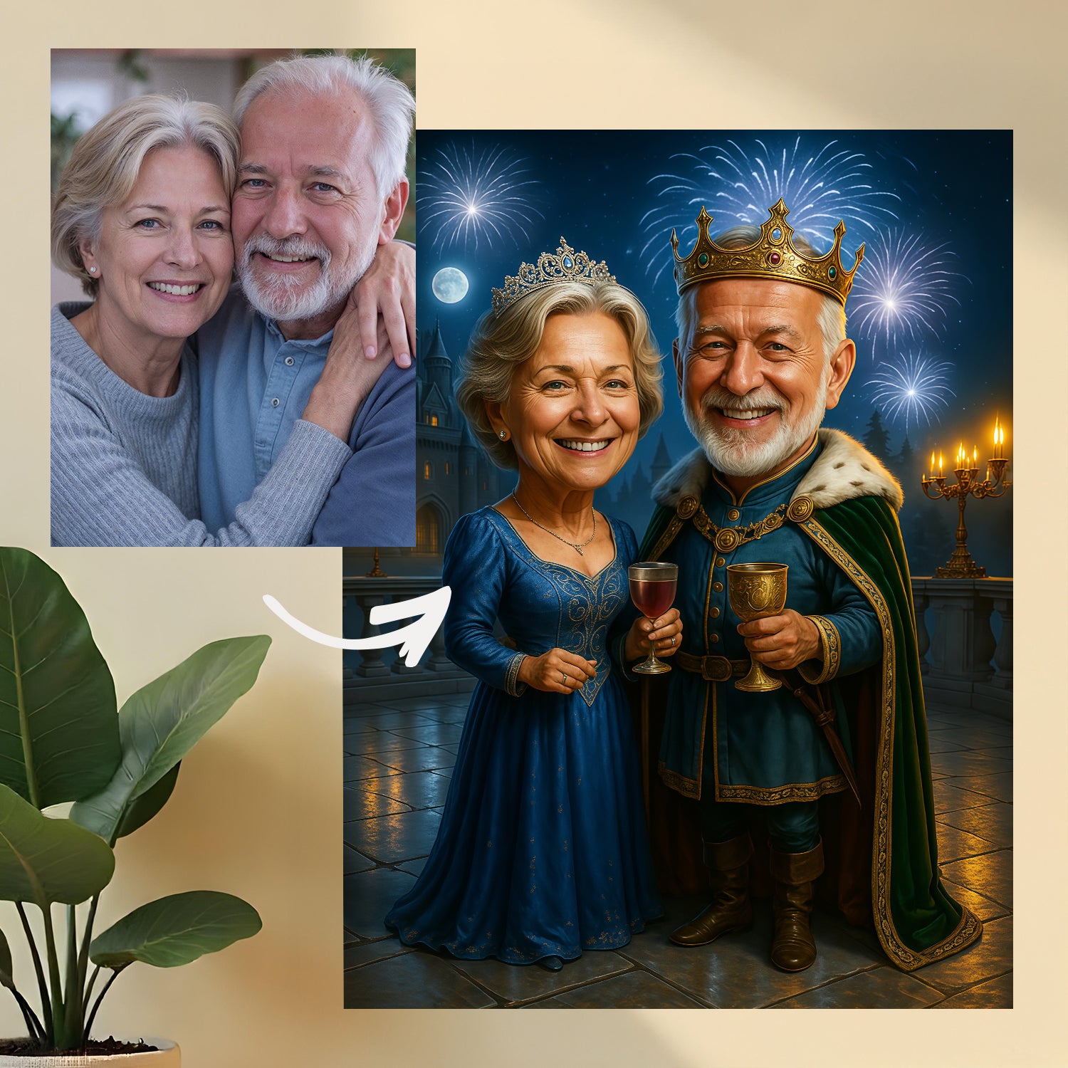 Image of Para w dworskim stylu - obraz na płótnie z Twojego zdjęcia