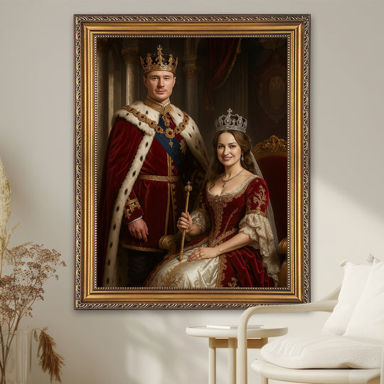 Portret króla z królową - obraz na płótnie z Twojego zdjęcia