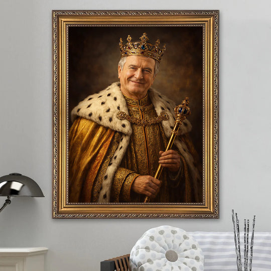 Dziadek w stylu królewskim - obraz na płótnie z Twojego zdjęcia