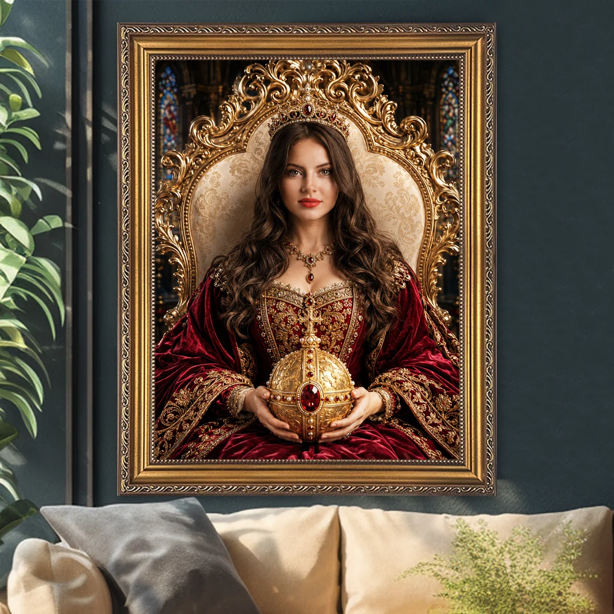 Image of Portret kobiety w stylu królewskim wykonany ze zdjęcia – personalizowany prezent dla niej