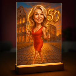 Image of Ilustracja na 50. - druk na szkle, portret z Twojego zdjęcia