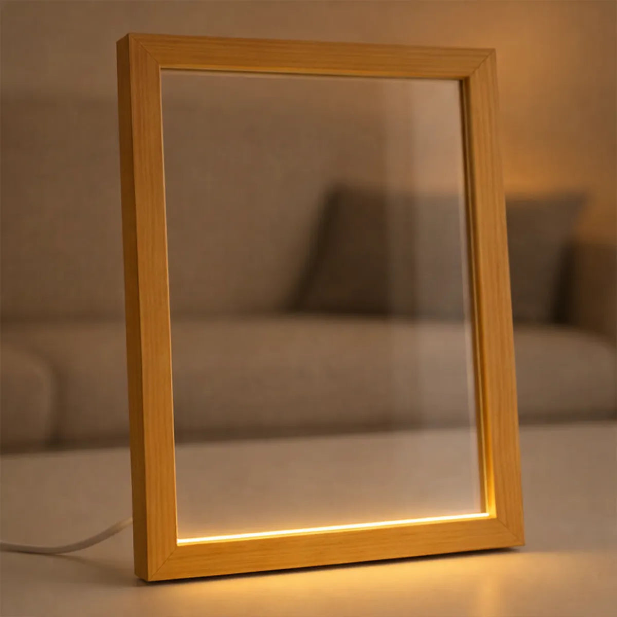 Image of Ramka drewniana z LED