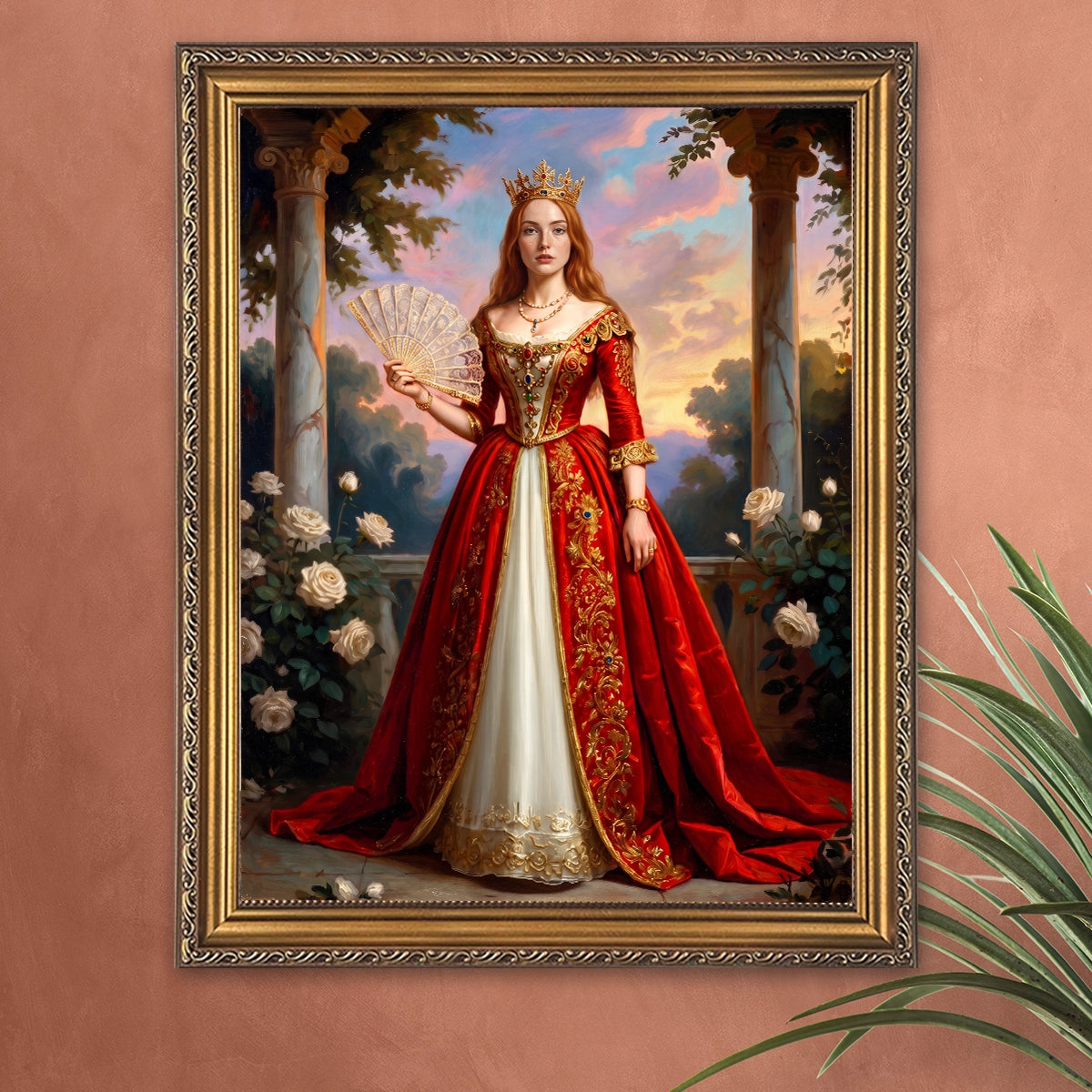 Image of Personalizowany portret Madame ze zdjęcia – kobieta w dworskim stylu