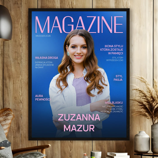 Oryginalny prezent dla niej - personalizowany plakat ze zdjęciem Jej własna okładka