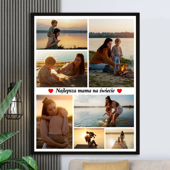 Kolaż dla najlepszej mamy na świecie - plakat, personalizowany prezent na Dzień Matki