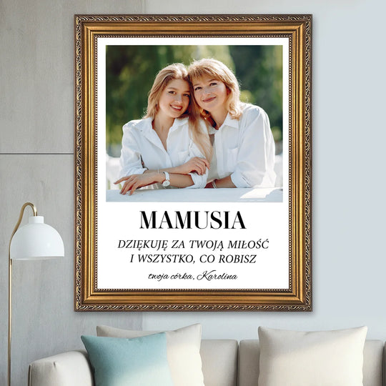 Dziękuję za Twoją miłość - zdjęcie na płótnie, personalizowany prezent na Dzień Matki
