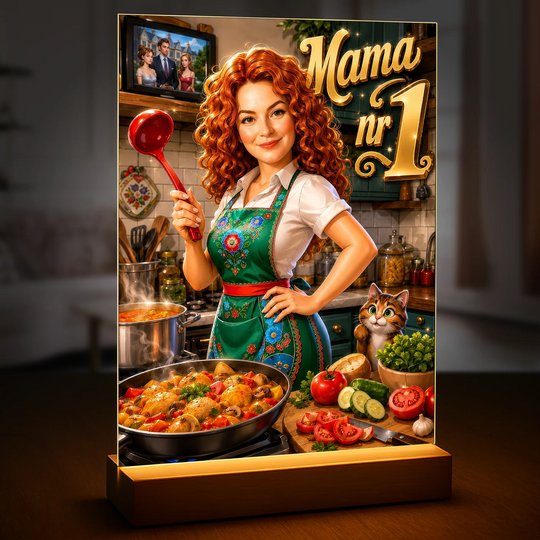 Wyjątkowy prezent dla mamy – portret na szkle ze zdjęcia Mama numer 1