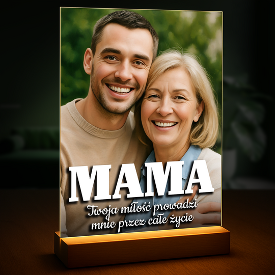 Mama z synem - druk na szkle, portret z Twojego zdjęcia