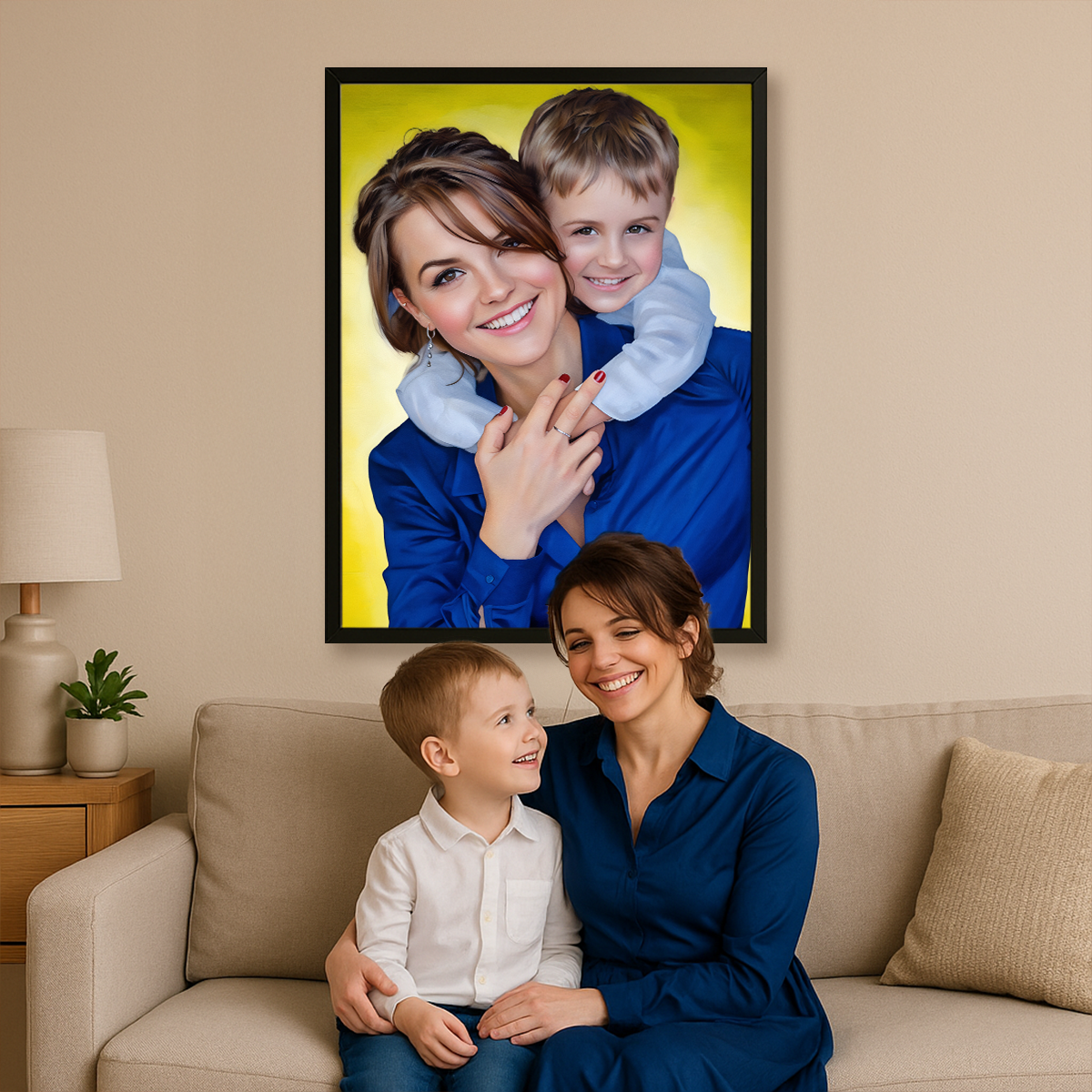 Image of Portret mamy z synkiem - obraz na płótnie z Twojego zdjęcia