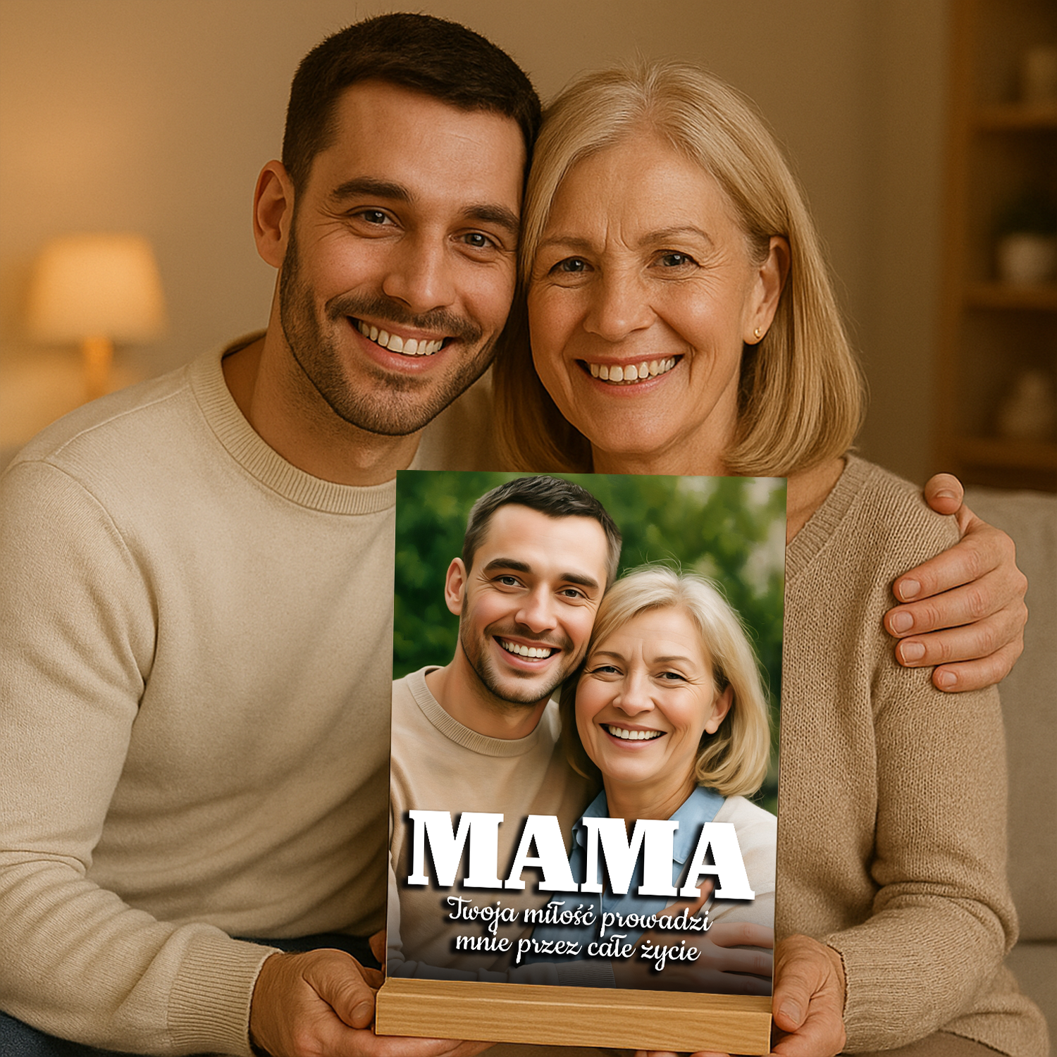 Image of Mama z synem - druk na szkle, portret z Twojego zdjęcia