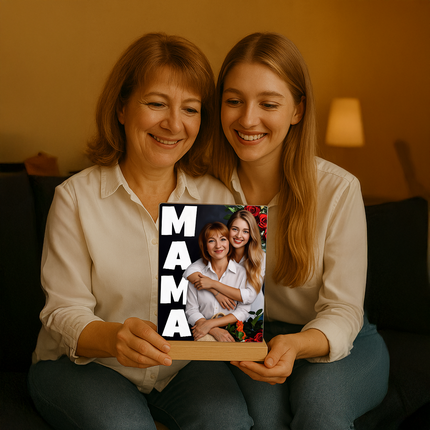 Mama z córką - druk na szkle, portret z Twojego zdjęcia