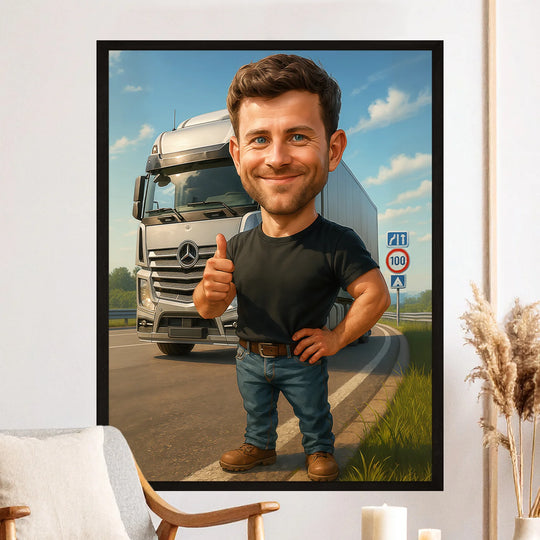 Kierowca ciężarówki - plakat z Twojego zdjęcia