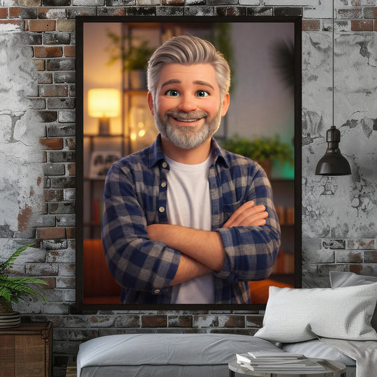 Mężczyzna w stylu jak z bajki - plakat, personalizowany prezent na urodziny