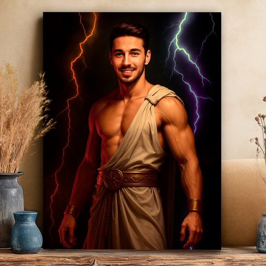 Portret Zeusa - obraz na płótnie z Twojego zdjęcia