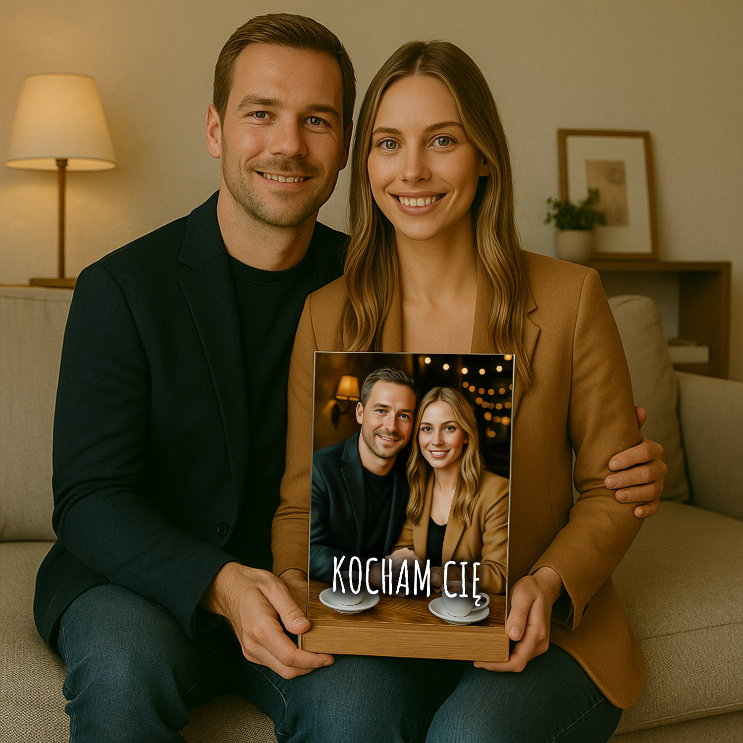 Image of Kocham Cię - druk na szkle, portret z Twojego zdjęcia