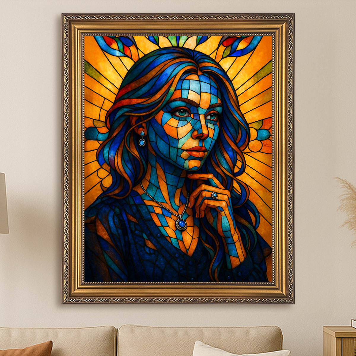 Portret w stylu mozaiki - obraz na płótnie z Twojego zdjęcia