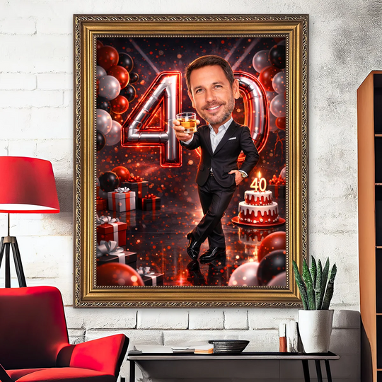 Czas na 40. - obraz na płótnie, personalizowany prezent na 40. urodziny