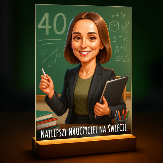 Portret najlepszej nauczycielki na świecie - druk na szkle, portret z Twojego zdjęcia