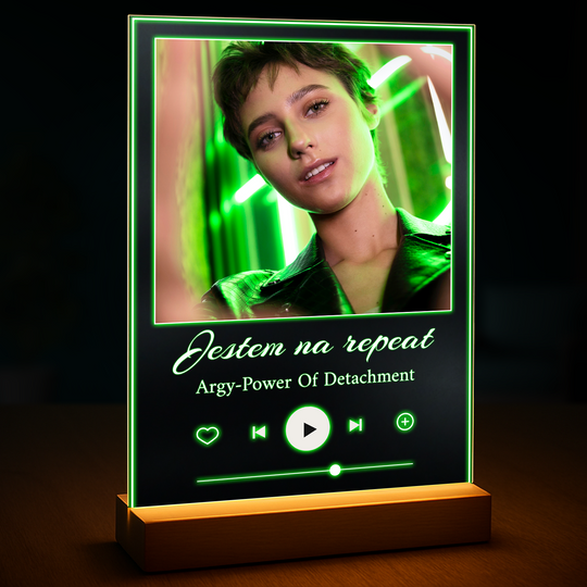 Neonowy pojekt dla niej w stylu Spotify - druk na szkle z Twojego zdjęcia