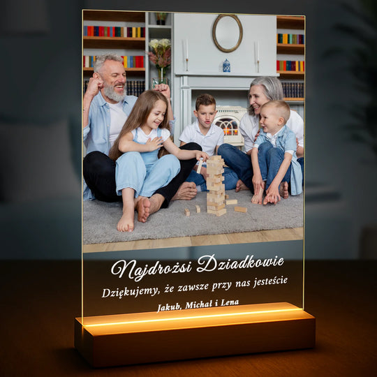 Najdrożsi dziadkowie zdjęcie + napis - druk na szkle z Twojego zdjęcia