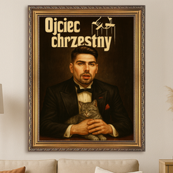 Image of Portret w stylu ojca chrzestnego - obraz na płótnie z Twojego zdjęcia