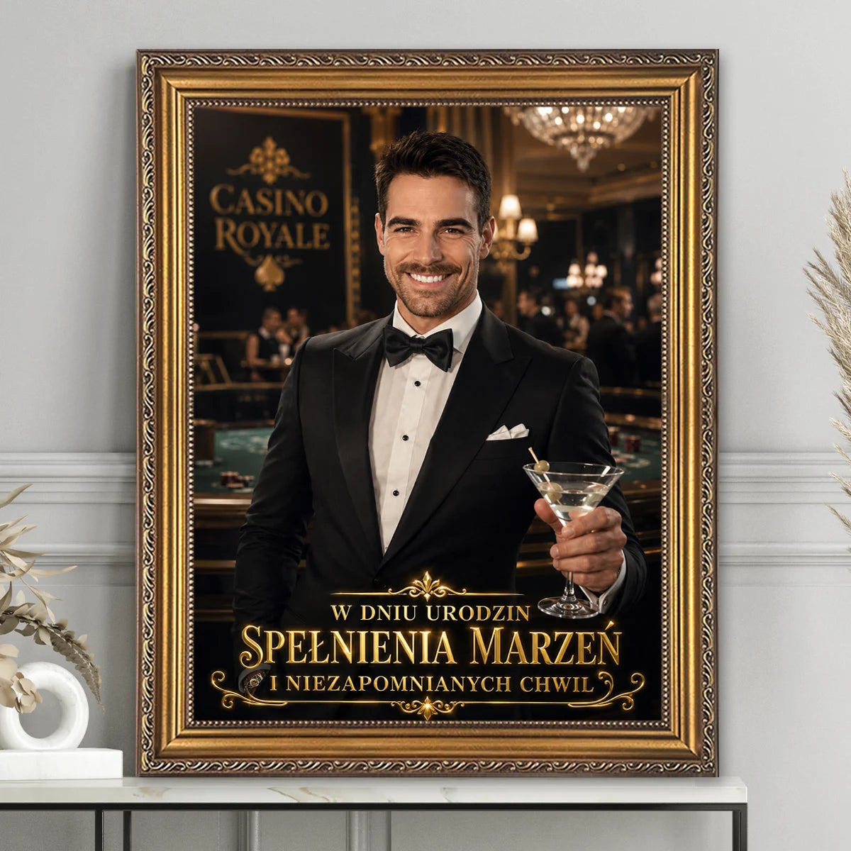 Image of Portret mężczyzny wykonany ze zdjęcia z dedykacją „Spełnienia Marzeń” – personalizowany prezent dla niego