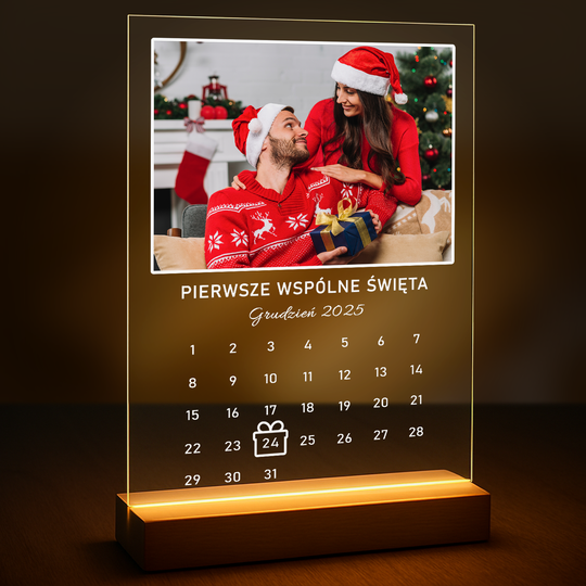 Pierwsze wspólne święta - druk na szkle z Twojego zdjęcia