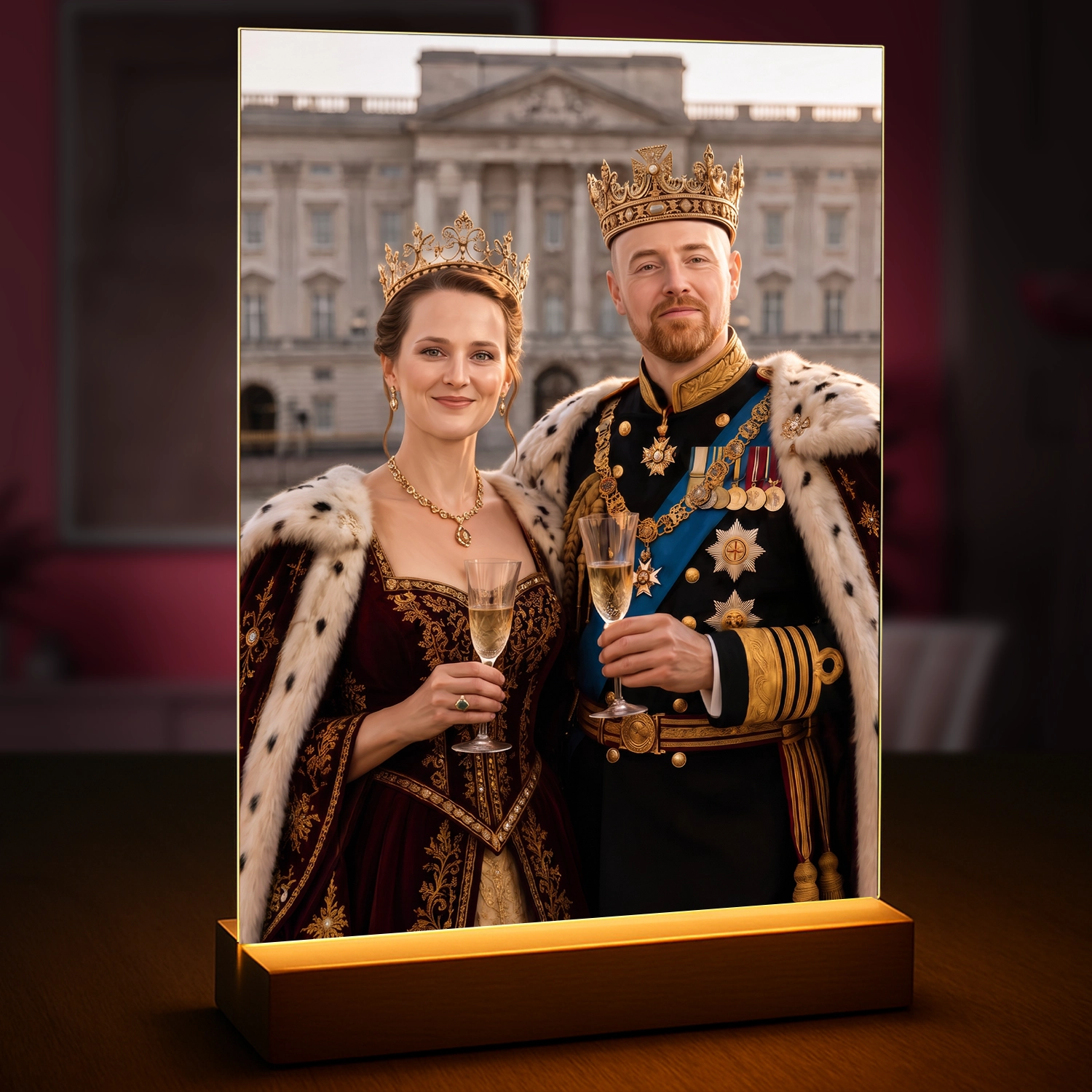 Image of Personalizowany portret królewskiej pary ze zdjęcia – prezent na rocznicę lub Walentynki