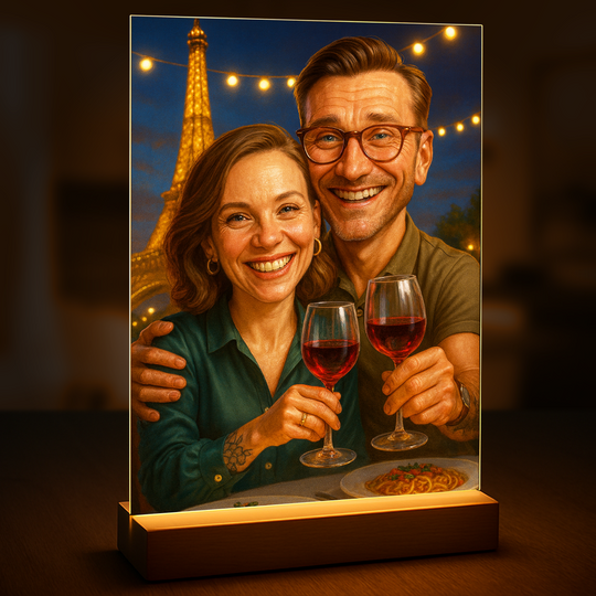 Portret pary w Paryżu - druk na szkle, portret z Twojego zdjęcia