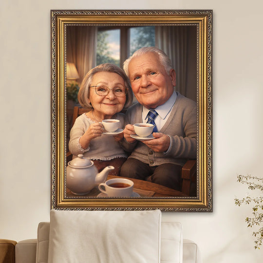 Para dziadków ilustracja - obraz na płótnie z Twojego zdjęcia