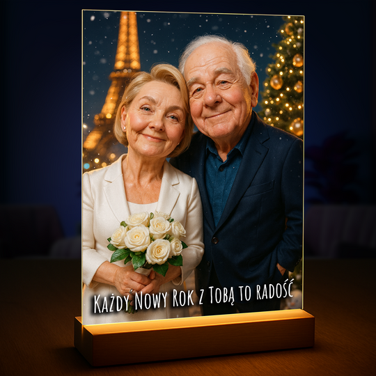 Każdy nowy rok razem - druk na szkle, portret z Twojego zdjęcia