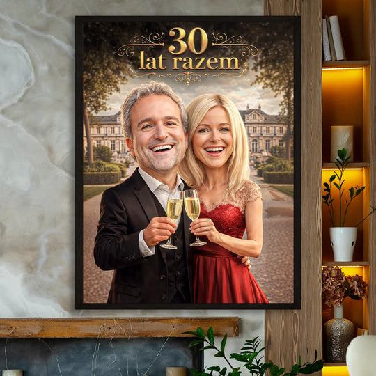 30 lat ciągle razem - plakat, personalizowany prezent na 30. rocznicę