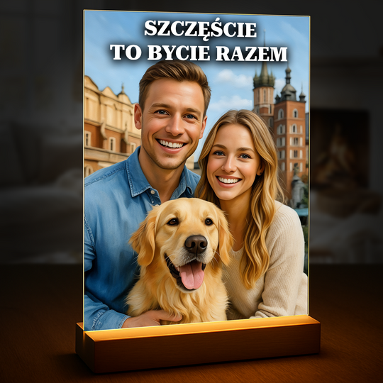 Szczęście to bycie razem - druk na szkle, portret z Twojego zdjęcia