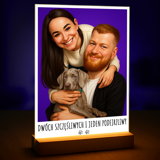 Para i ich pupil - druk na szkle, portret z Twojego zdjęcia
