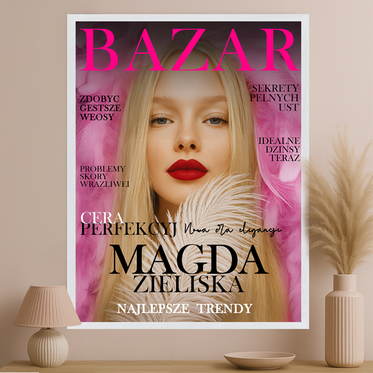 Okładka jak z magazynu modowego - plakat z Twojego zdjęcia