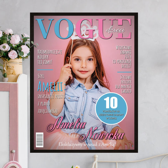 Okładka dziecięcego Vogue - plakat z Twojego zdjęcia