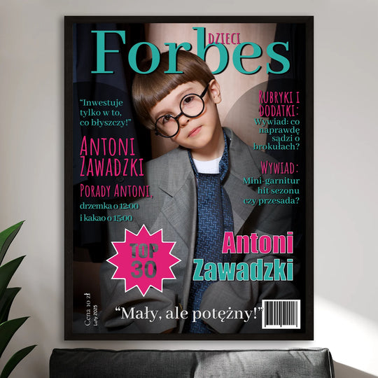 Dziecko jak z okładki Forbes - plakat z Twojego zdjęcia