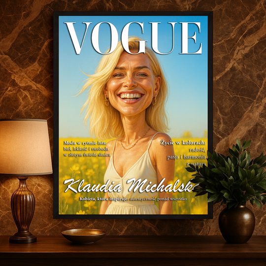 Okładka magazynu z karykaturą - plakat z Twojego zdjęcia