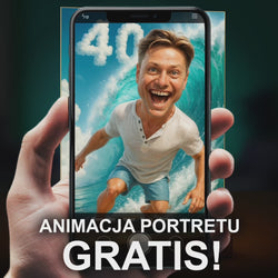 Image of Czterdzieste urodziny na fali - druk na szkle, portret z Twojego zdjęcia