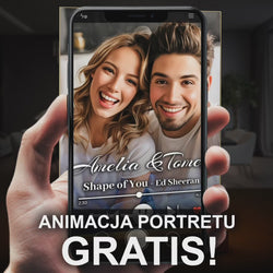 Image of Portret pary + piosenka - druk na szkle, portret z Twojego zdjęcia