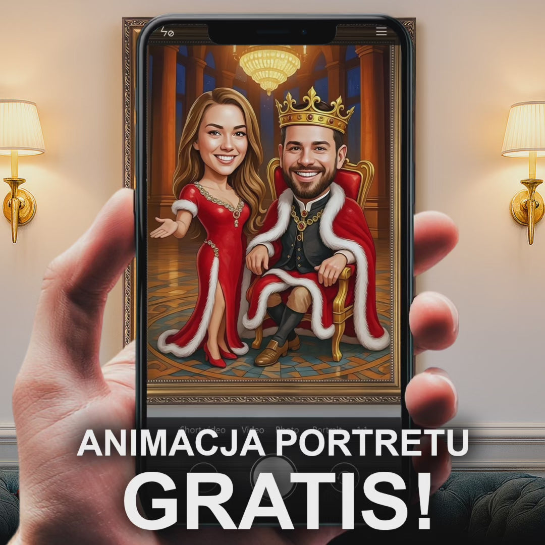 Image of Królewska karykatura pary - obraz na płótnie z Twojego zdjęcia