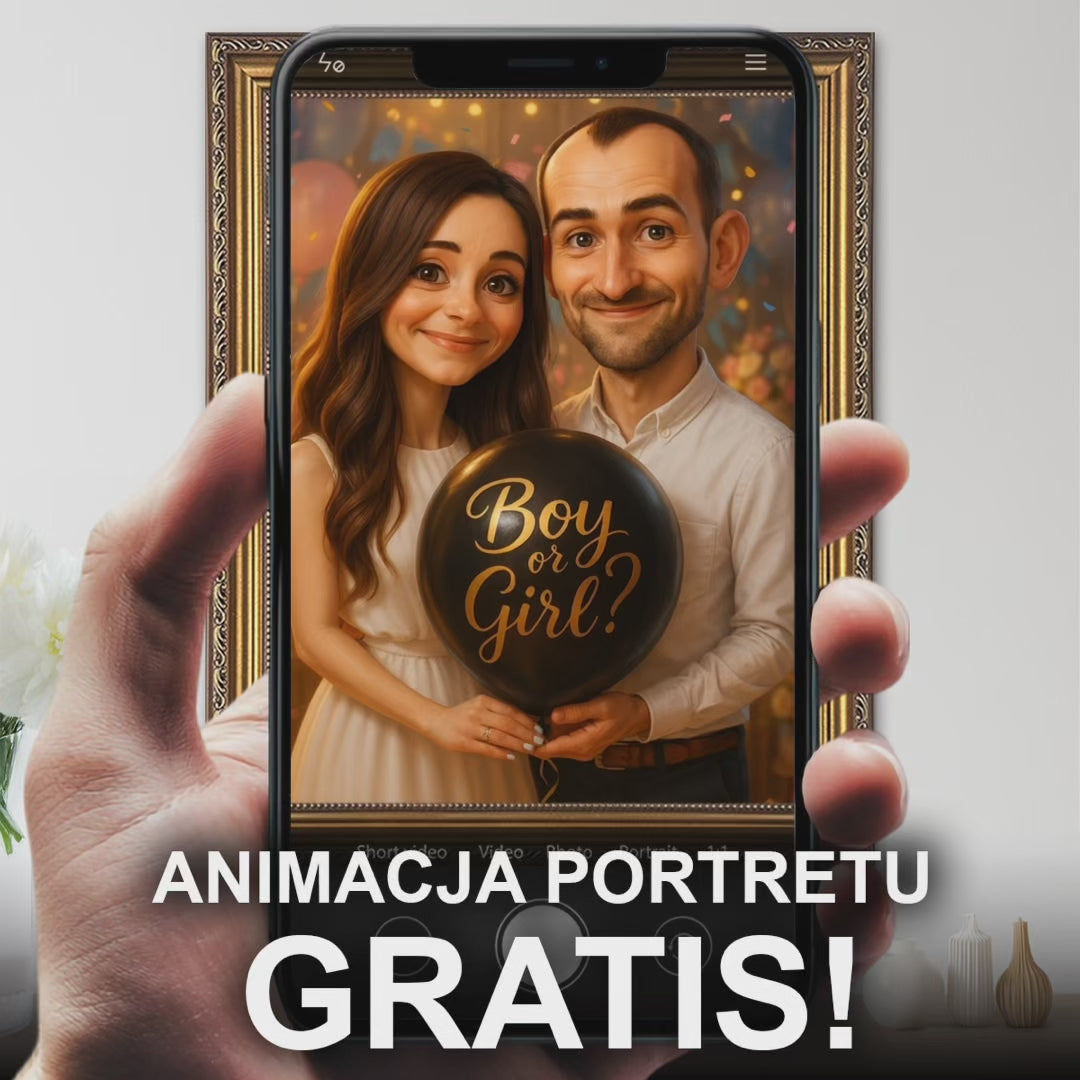 Portret z okazji Baby Shower - obraz na płótnie z Twojego zdjęcia