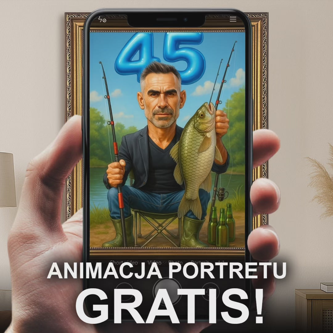 Image of Portret wędkarza na 45 urodziny - obraz na płótnie z Twojego zdjęcia