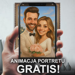 Image of Ilustrowany portret pary młodej - obraz na płótnie z Twojego zdjęcia