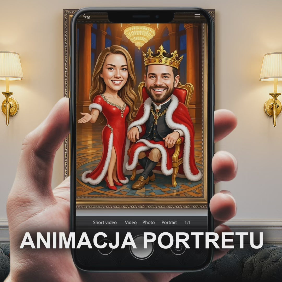 Image of Królewska karykatura pary - obraz na płótnie z Twojego zdjęcia
