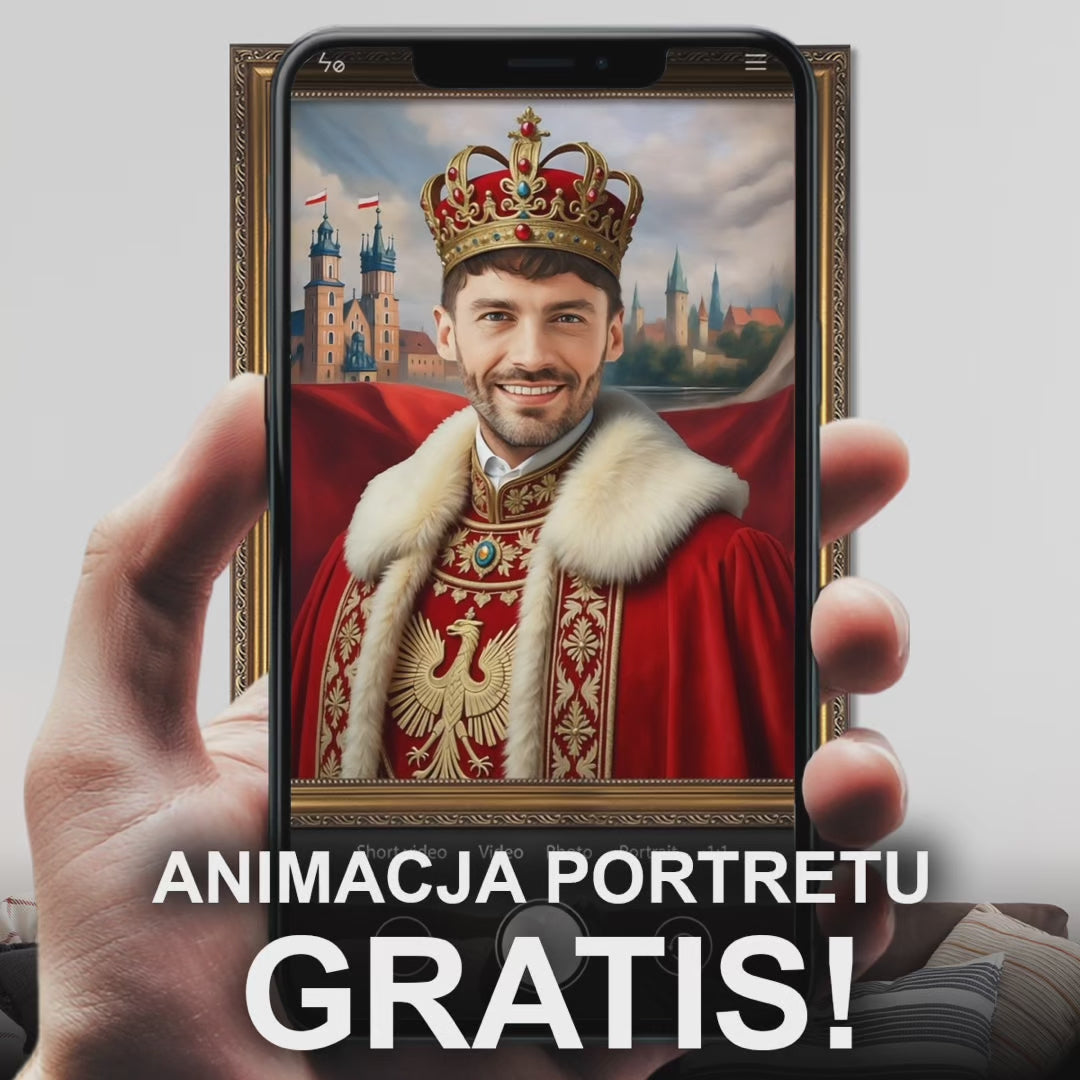 Image of Portret władcy Polski - obraz na płótnie z Twojego zdjęcia