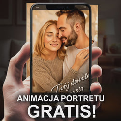 Image of Portret pary + dowolny napis - druk na szkle, portret z Twojego zdjęcia