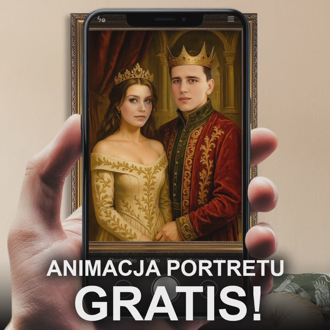 Image of Portret pary z królewskim efektem - obraz na płótnie z Twojego zdjęcia